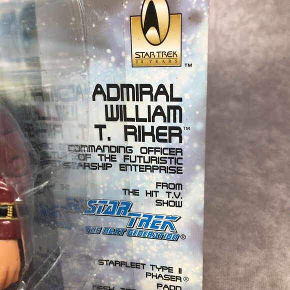 STAR TREK Admiral William T Riker Next Generation Playmates Figure 30 Years-Read - Picture 2 of 11